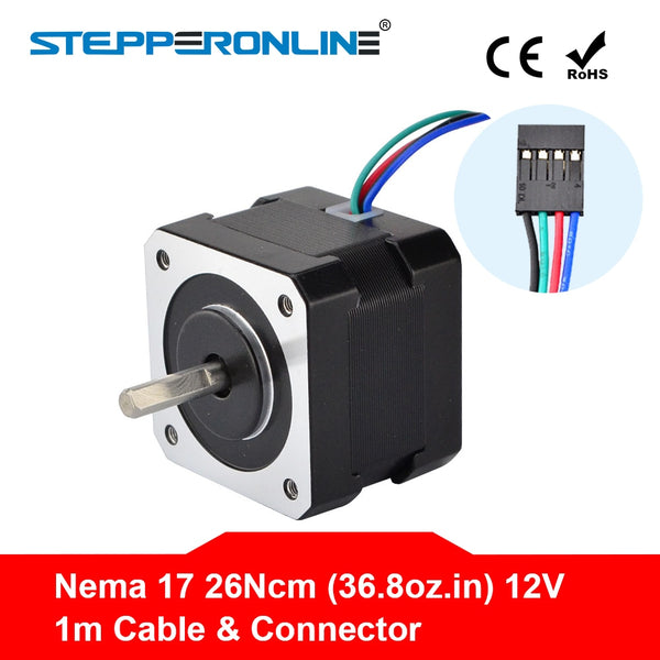 Nema 17 Stepper Motor 34mm 26Ncm(36.8oz.in) 0.4A 12V Nema17 Step Motor 42BYGH 4-lead CNC Reprap 3D Printer | Vimost Shop.
