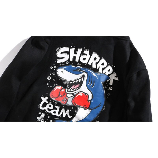 Funny Anime Shark Printed Hooded Sweatshirts Mens Streetwear Fleece Hoodies Autumn Casual Clothing | Vimost Shop.