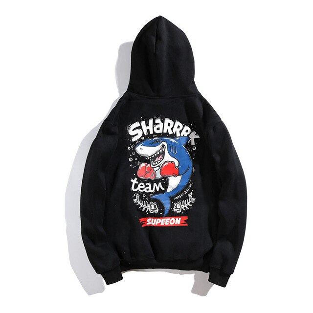 Funny Anime Shark Printed Hooded Sweatshirts Mens Streetwear Fleece Hoodies Autumn Casual Clothing | Vimost Shop.