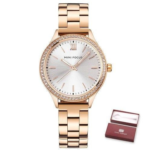 Royal Dress Elegant Laides Quartz Watch Stainless Steel Strap Crystal Iced Out Design Women Watches Top Brand Luxury