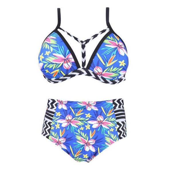 Sexy women swimsuit two-pieces bikini suit Floral Print Push up High Stretch Split Bikini Set High waist Swimwear S-2XL | Vimost Shop.