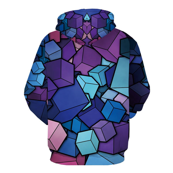 Men Cube  3d Colorful 3D Print Geometric Hoodie | Vimost Shop.