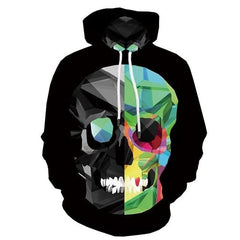 Skull Men Geometry Graffiti  Hoodie 3d Long Sleeve