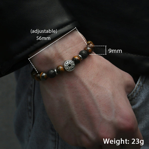 Tiger Eye Stone Beads Bracelet For Men Stainless Steel Charm Bracelets Male Jewelry Men's Valentines Gifts Dropshipping DB42 | Vimost Shop.