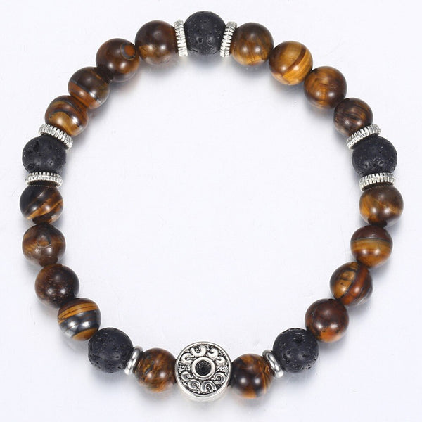 Tiger Eye Stone Beads Bracelet For Men Stainless Steel Charm Bracelets Male Jewelry Men's Valentines Gifts Dropshipping DB42 | Vimost Shop.