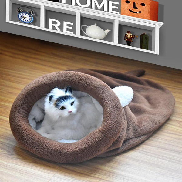 Warm Coral Fleece Cat Sleeping Bag Bed For Puppy Small Dogs Pets Cat Mat Bed Kennel House  Warm Sleeping Bed For Pets | Vimost Shop.