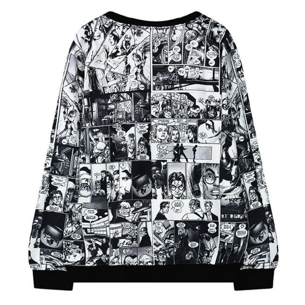 Woman Harajuku Anime Portrait Print Sweatshirts | Vimost Shop.