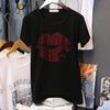 Hot Drilling T Shirt Short Sleeve Cotton Summer T-Shirts Women O-Neck Casual Tops Tees | Vimost Shop.