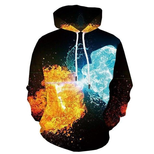 Fire 3d Printed Harajuku Casual Psychedelic Hoodie | Vimost Shop.
