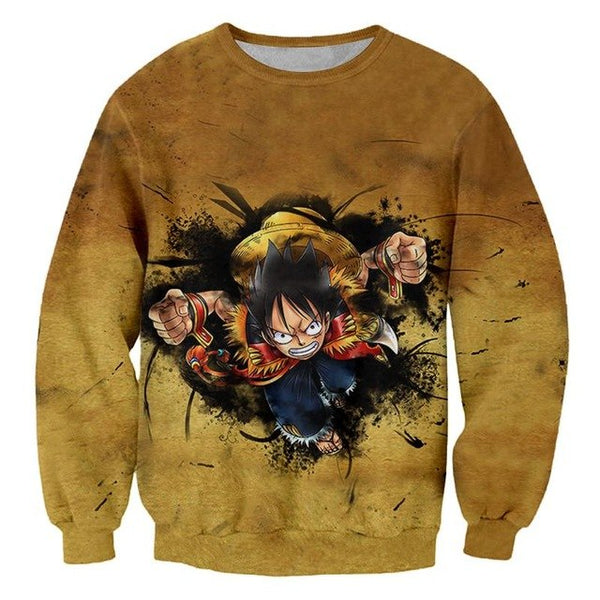 One Piece Luffy Hoody Jerseys Solid Casual Pullovers 3D Sweatshirts | Vimost Shop.