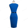 Patchwork Round Neck Sleeveless Work vestidos Business Sheath Bodycon Women Office Dress | Vimost Shop.