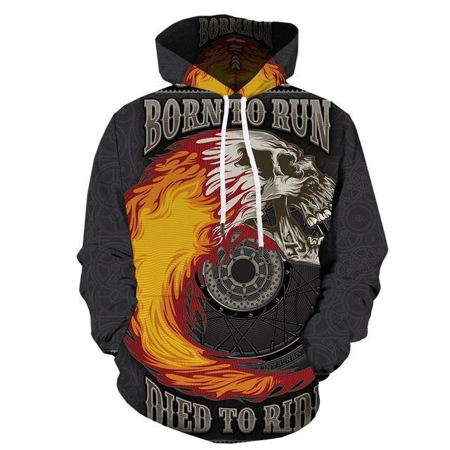 Skull  Casual Flower 3D Print Graffiti Harajuku Hoodie | Vimost Shop.