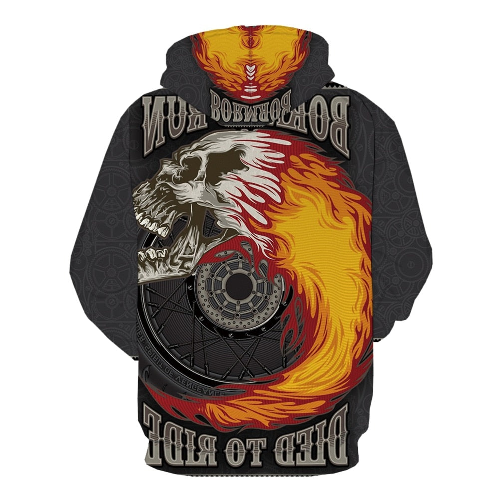 Skull  Casual Flower 3D Print Graffiti Harajuku Hoodie | Vimost Shop.