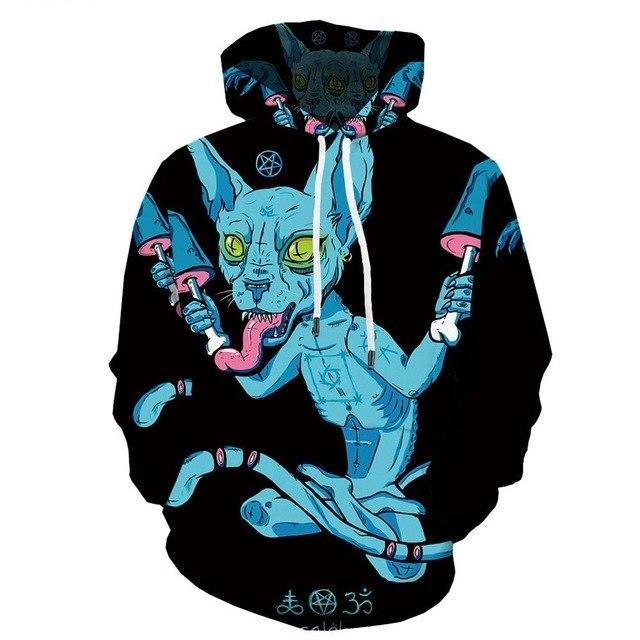 Men Cool Cat Casual Animal 3D Printed  Hoodie | Vimost Shop.