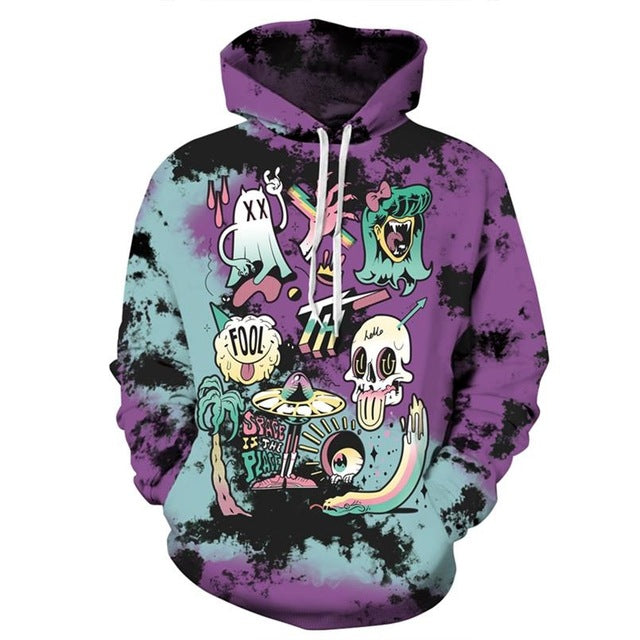 New Fashion Women Men Crying Alien 3D Printed Sweatshirts | Vimost Shop.