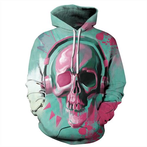Green Skull 3d Print Punk Long Sleeve Sweatshirts | Vimost Shop.