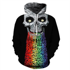 Plus Size Skull 3D Hooded Sweatshirt Long Sleeve | Vimost Shop.