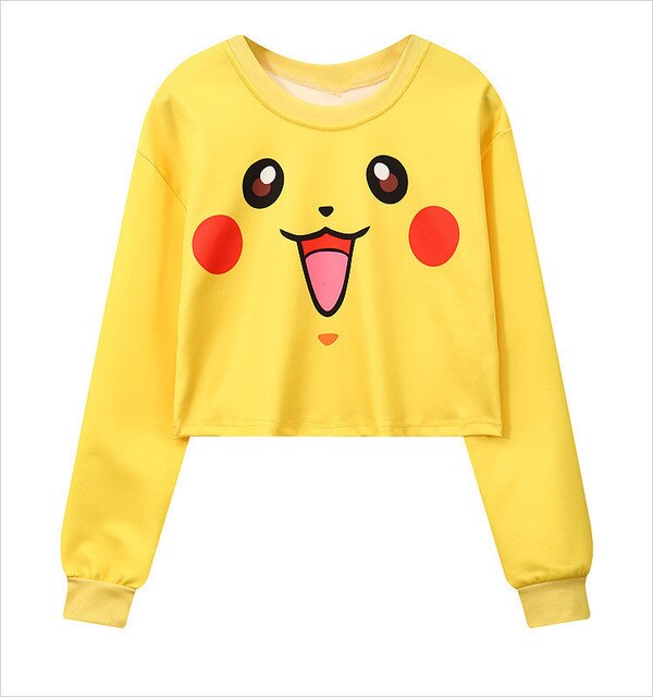 Girl Crop TopsHarajuku Cute Cartoon Printed Sweaters | Vimost Shop.