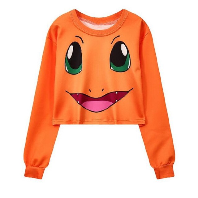 Girl Crop TopsHarajuku Cute Cartoon Printed Sweaters | Vimost Shop.