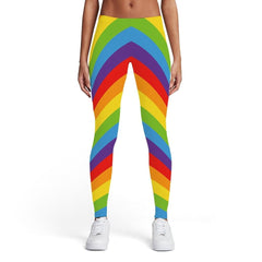 Rainbow Leggings Women Colorful Sport Psychedelic Sexy Stripes Printed pants