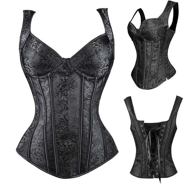 Women Halloween Sexy Slimming Waist Trainer Cincher Corset Lace Up Overbust Bustier Top Steampunk Dress 6XL Plus Size Corsets | Vimost Shop.