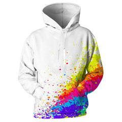 3d print harajuku Splash Paint Print Rainbow Hoodies | Vimost Shop.