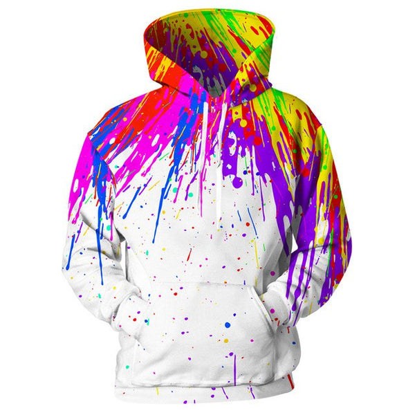 3d print harajuku Splash Paint Print Rainbow Hoodies | Vimost Shop.