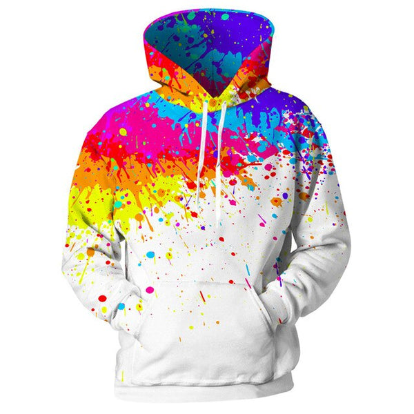 3d print harajuku Splash Paint Print Rainbow Hoodies | Vimost Shop.
