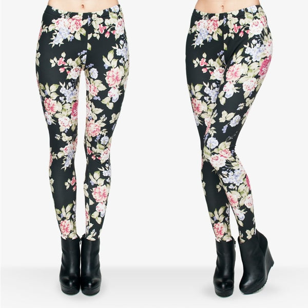 Hot Women Clothing Full Length 3D Graphic Full Print Fresh Flowers Leggings Sexy Fitness Punk Leggings Pants Workout | Vimost Shop.