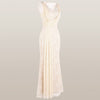 Women's V Neck Lace Evening Dress Pleated Ribbon Mermaid Party Gown Apricot | Vimost Shop.