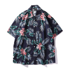 Mens Hawaiian Shirt Hip Hop Streetwear Full Printed Short Sleeve Shirts Harajuku Casual Loose Urban Shirt