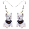 Acrylic West Highland White Terrier Dog Earrings Drop Dangle Cute Fashion Animal Jewelry For Women Girls Teens Gift | Vimost Shop.