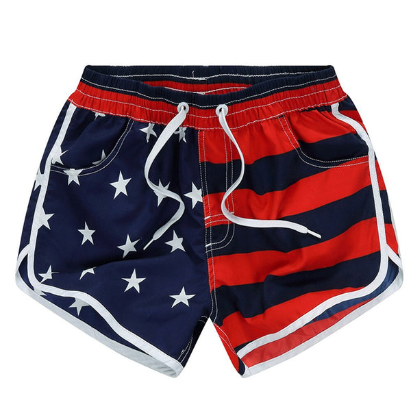 Women Clothes Short Skinny High Waist Sport Female Shorts Elastic Waist American Flag Striped Stars Short Pants | Vimost Shop.