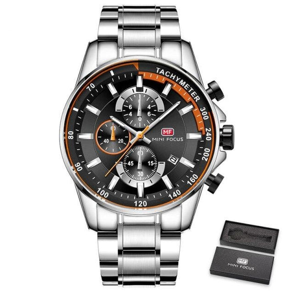 Top Brand Luxury Sport Men Quartz Watch Stainless Steel Strap Chronograph Multifunction Classic Male Wrist Watches
