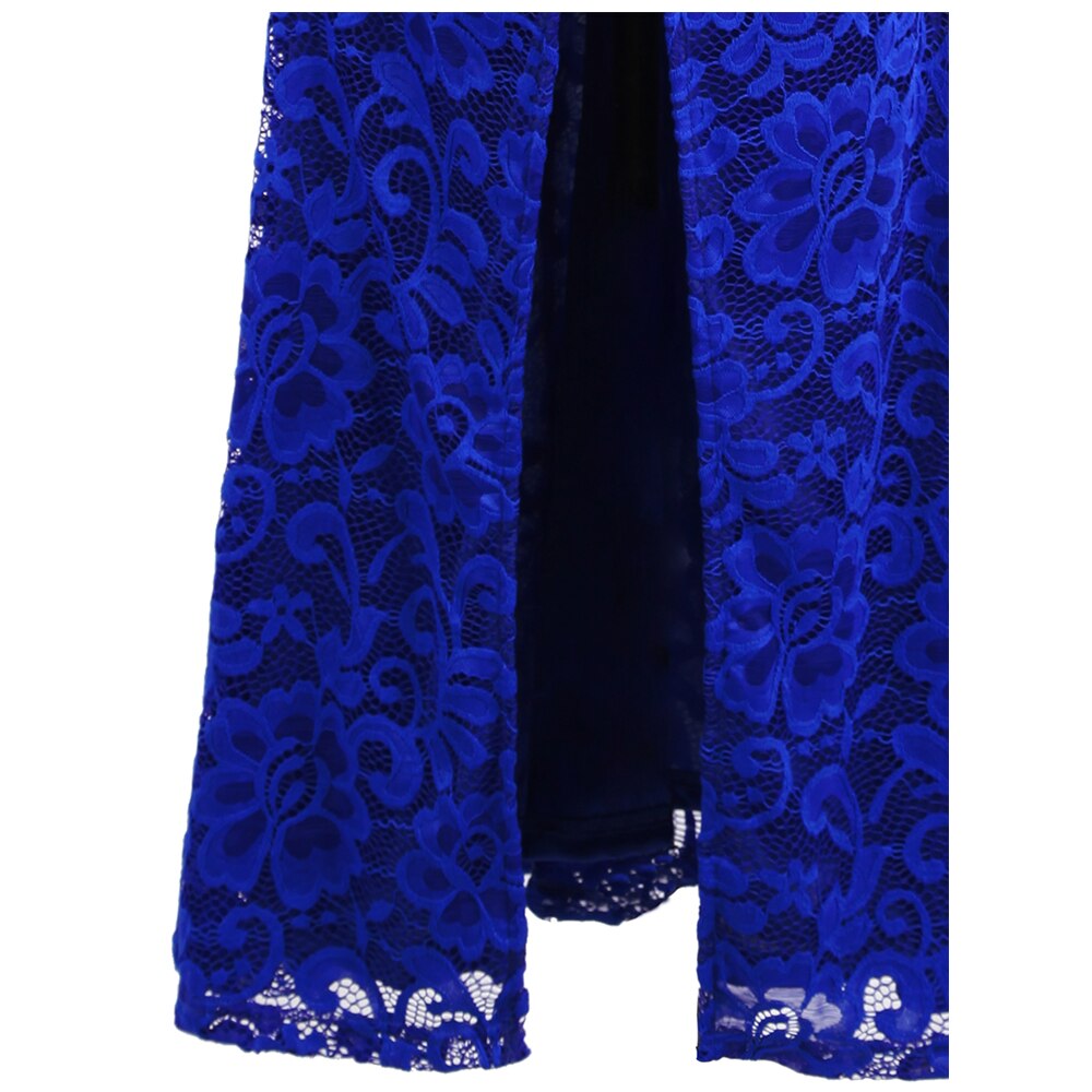 Women's Beading Boat Neck Lace Pleated Party Gown Slit Long Formal Mermaid Evening Dresses | Vimost Shop.
