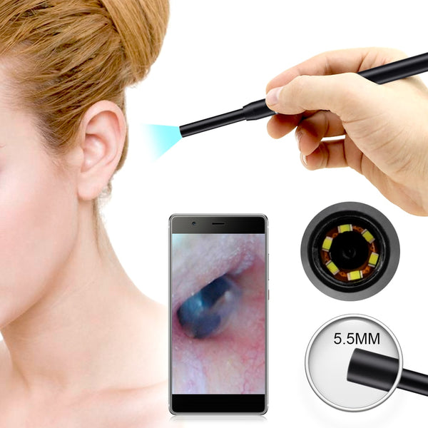 5.5mm Camera With 6 LED Borescope WIFI Ear Otoscope Ear Cleaning Endoscope HD Visual Ear Care Spoon for iPhone Android IPad PC | Vimost Shop.
