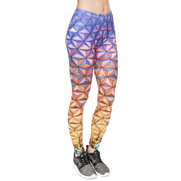 High Elastic Leggings Gradient Triangle Glass 3D Printing Trousers Fitness Legging Slim Legins Women Pants | Vimost Shop.