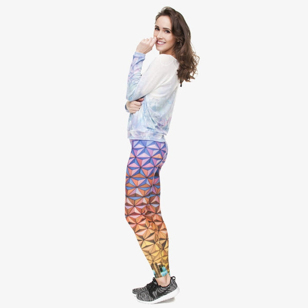 High Elastic Leggings Gradient Triangle Glass 3D Printing Trousers Fitness Legging Slim Legins Women Pants | Vimost Shop.