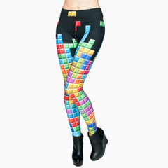 Fashion Brand Tetris 3D Graphic Full Printing Punk Women Fitness Legging Stretchy Trousers Casual Pants Leggings | Vimost Shop.