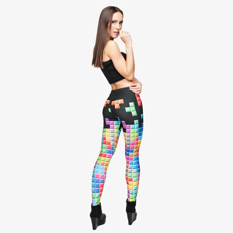 Fashion Brand Tetris 3D Graphic Full Printing Punk Women Fitness Legging Stretchy Trousers Casual Pants Leggings | Vimost Shop.