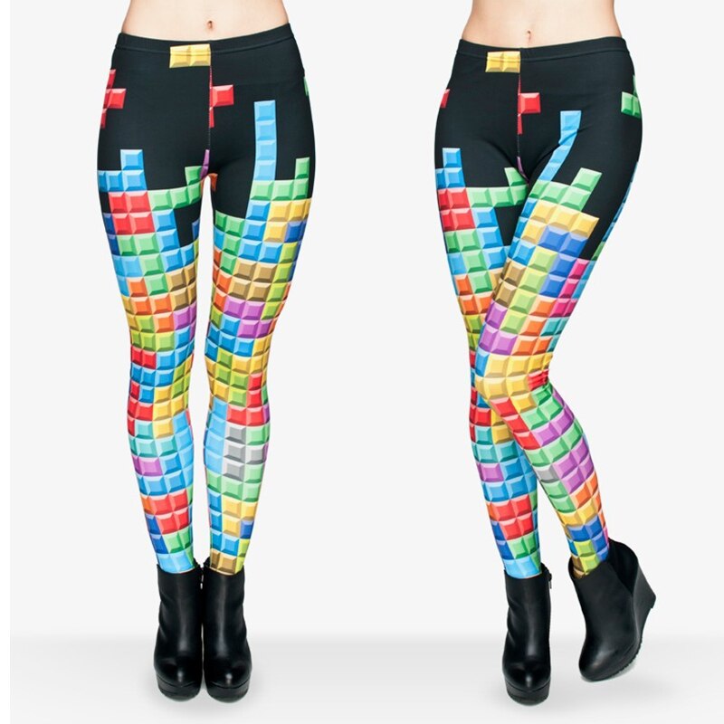 Fashion Brand Tetris 3D Graphic Full Printing Punk Women Fitness Legging Stretchy Trousers Casual Pants Leggings | Vimost Shop.