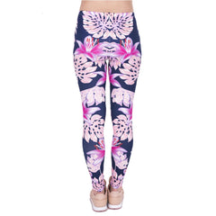 Pink Vegetation Printing Fashion Women Legins Woman Casual Legging High Waist Leggings | Vimost Shop.