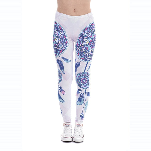 Women Legins Mandala Feathers Printing Sexy Slim Stretch Legging High Waist Leggings Woman Pants | Vimost Shop.