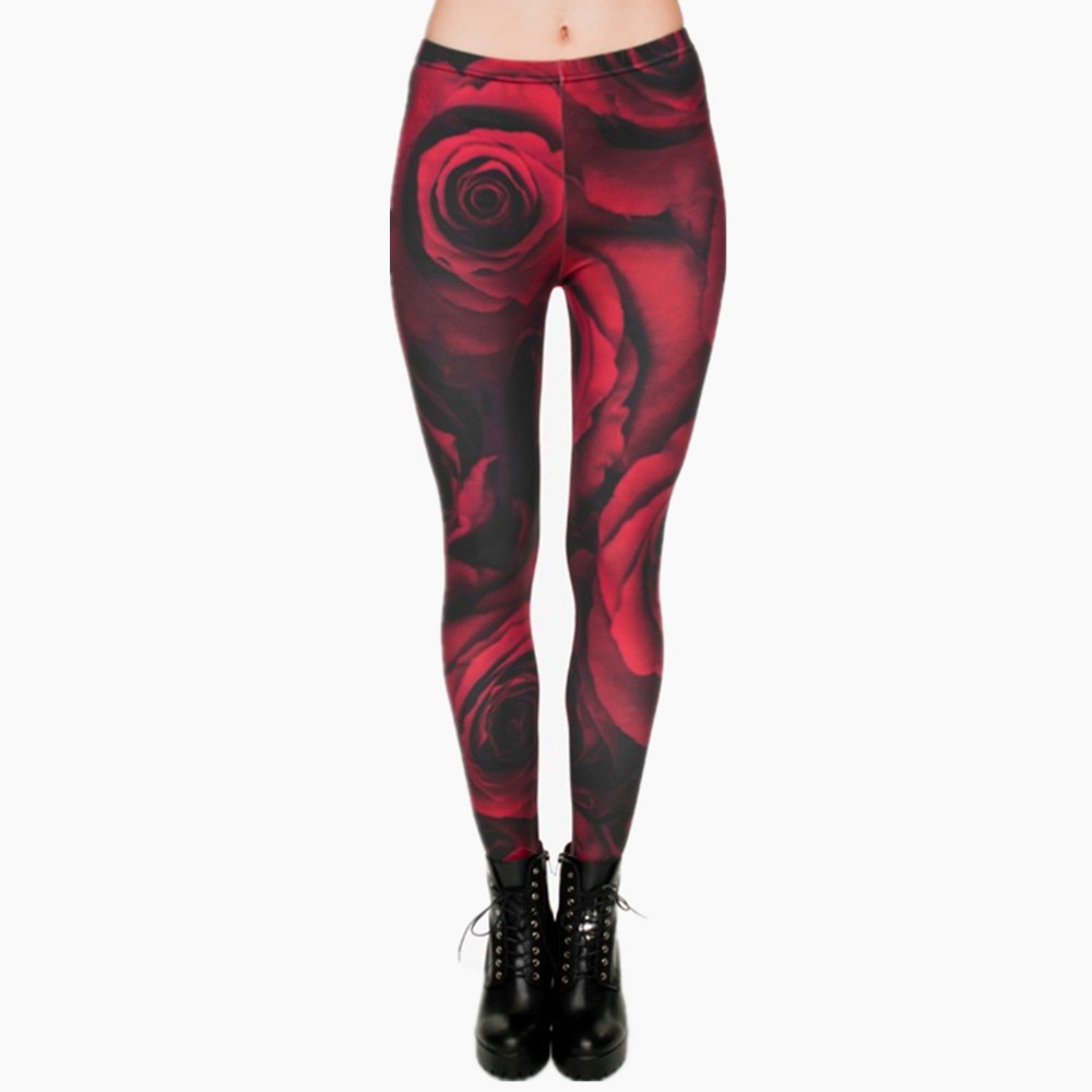 Fashion Flowers Printing Legging Punk Women Legins Stretchy Trousers Casual Women Pants Leggings | Vimost Shop.
